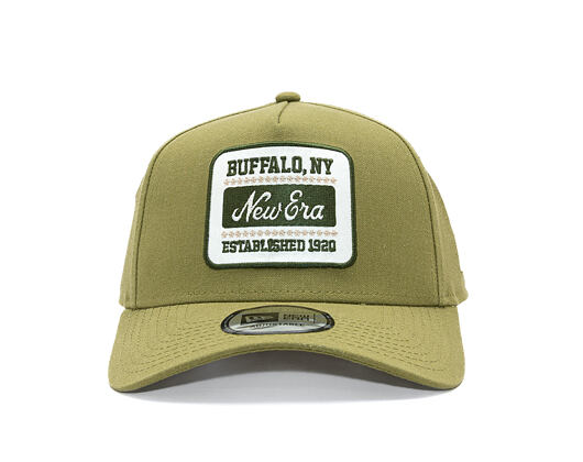 Kappe New Era - Branded Buffalo Patch Linen 9FORTY A-Frame - New Olive