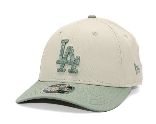 Kappe New Era - MLB Side Script 9FORTY M-CROWN - LA Dodgers - Cream / Pastel Green