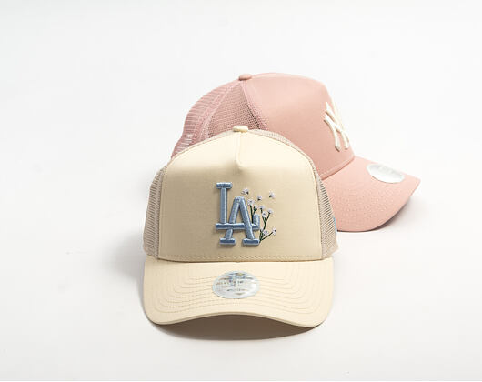 Damen Kappe New Era - MLB Floral 9FORTY A-Frame Trucker - LA Dodgers - Cream / Sky Blue