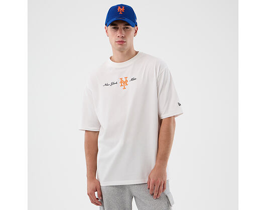 T-Shirt New Era - MLB Script Oversized Tee - NY Mets - White