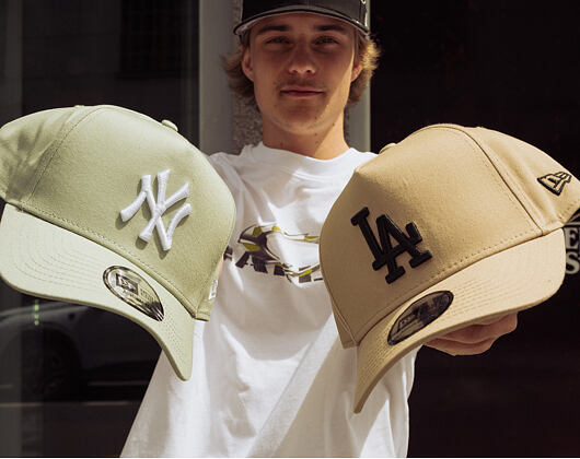 Kappe New Era - MLB Essential 9FORTY A-Frame - LA Dodgers - Camel / Black