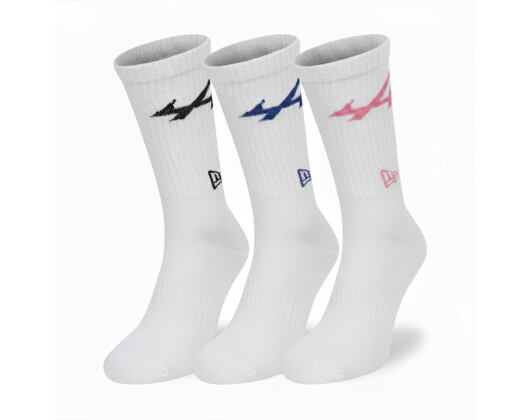 Socken New Era - F1 Logo Crew 3Pk - Alpine Racing - White