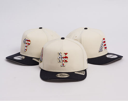 Kappe New Era - MLB "American Flag" 9FIFTY - NY Mets - Chrome White