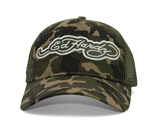 Kappe Ed Hardy - Embroidery Applique Cord 5 Panel Trucker Cap