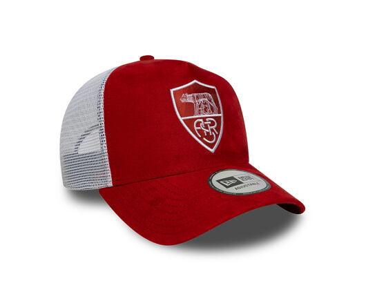 Kappe New Era - Faux Suede 9FORTY A-Frame Trucker - AS Roma - Red