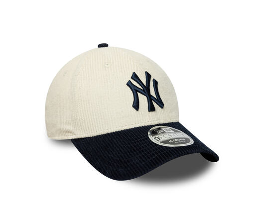 Kappe New Era - MLB Cord 9FORTY M-CROWN - NY Yankees - Cream / Navy