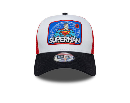 Kinder Kappe New Era - DC Patch 9FORTY A-Frame Trucker - Superman - White / Navy