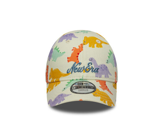 Kinder Kappe New Era - Branded All-Over Dino Print 9FORTY - Cream