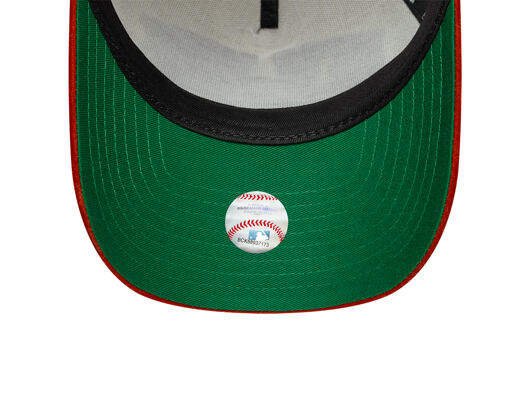 Kappe New Era - MLB Wordmark Suede 9FORTY A-Frame - NY Yankees - Cream / Warm Flame