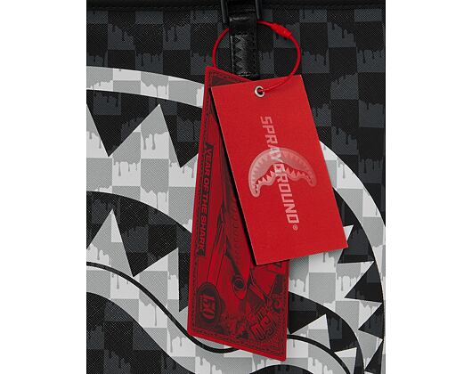 Tasche Sprayground - Black And White Drip Check Shark Tote