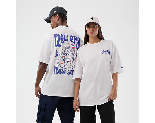 T-Shirt New Era - Branded PIzza Time Graphic Oversized Tee - White