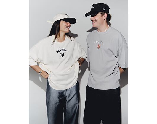 T-Shirt New Era - MLB Waffle Box Tee - NY Mets - Grey