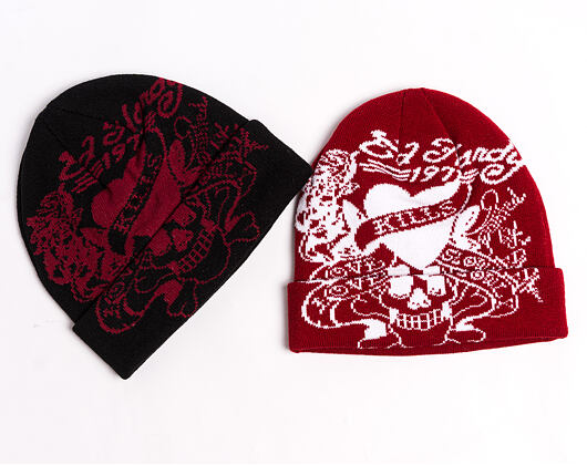 Mütze Ed Hardy - Unisex Love Kills Slowly Foldover Beanie - Black