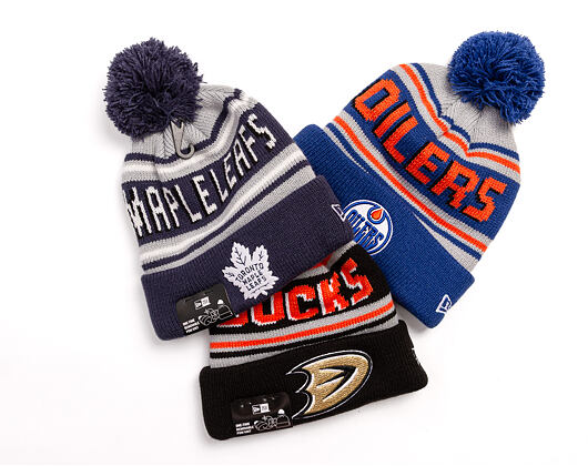 Mütze New Era - NHL Evergreen Wordmark Pom Medium Knit - Edmonton Oilers - Team Color