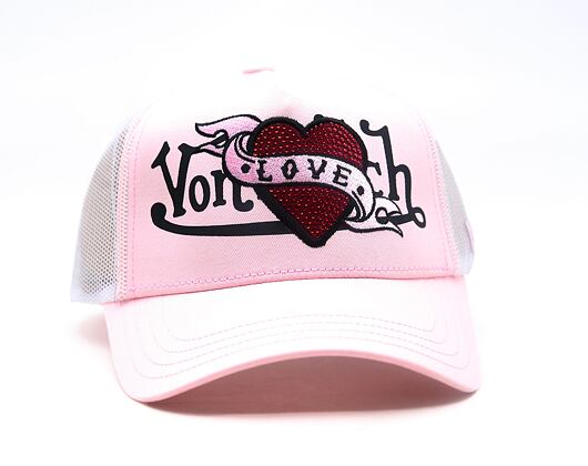 Damen Kappe Von Dutch - Trucker - Love Patch - Light Pink