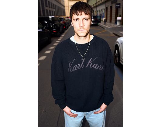 Pullover Karl Kani - KK Script Knit Oversized Crew - Black