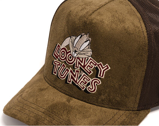 Kappe Capslab - Looney Tunes Trucker - Bugs Bunny Logo Peek Suede - Olive / Brown