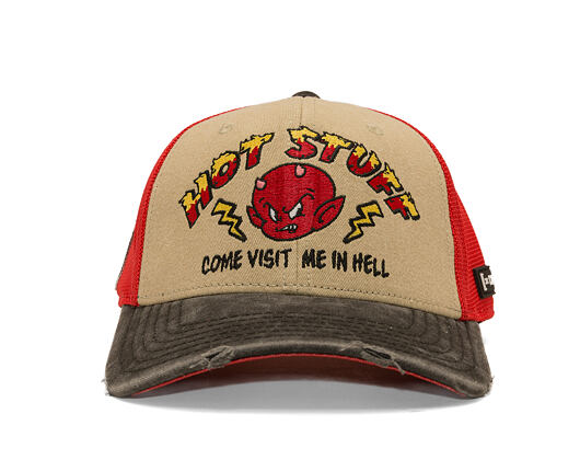 Kappe Capslab - Hot Stuff Trucker - Come Visit Me In Hell Distressed - Sand / Red
