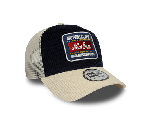 Kappe New Era - Branded Cord Visor 9FORTY A-Frame Trucker - Navy / Stone
