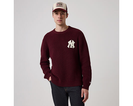 Pullover New Era - MLB Waffle Knit Crew - NY Yankees - Maroon