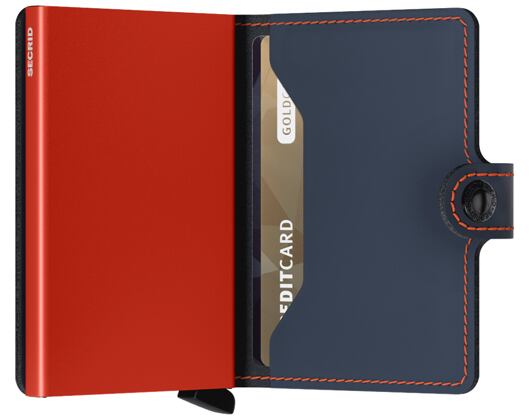 Geldbörse Secrid Miniwallet Matte Nightblue & Orange