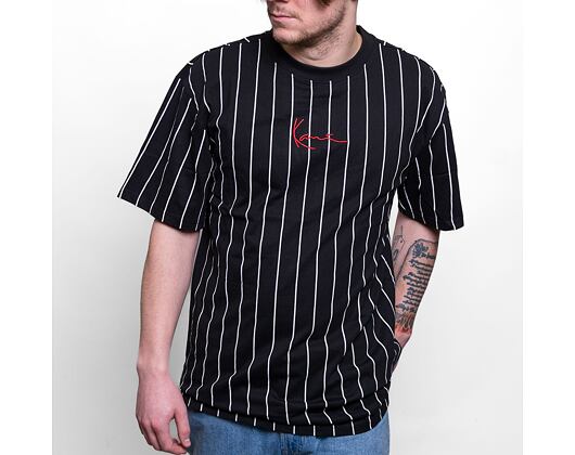 T-Shirt Karl Kani - Small Signature Pinstripe Tee - Black/White