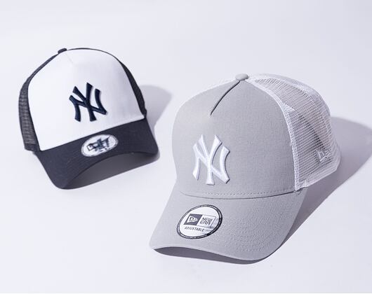 Kappe New Era - MLB Clean 9FORTY Trucker - NY Yankees - Gray / White