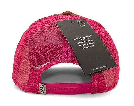 Kappe Von Dutch Trucker Boston - Cotton Twill - Brown/Pink