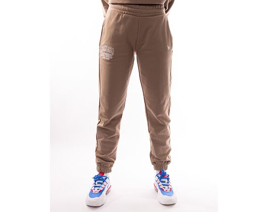 Damen Trainerhose New Era Arch Wordmark Joggers Ash Brown / White