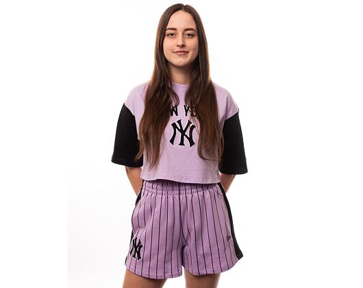 Damen Shorts New Era MLB Lifestyle Shorts - NY Yankees - Pastel Lilac / Black