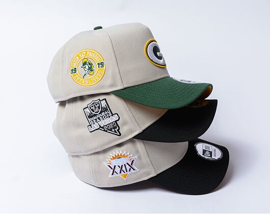 Kappe New Era - 9FORTY A-Frame Cream Patch - Las Vegas Raiders - Stone / Black