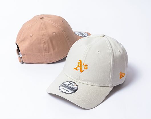 Kappe New Era - 9FORTY Summer Washed - Oakland Athletics - Off White / Orange