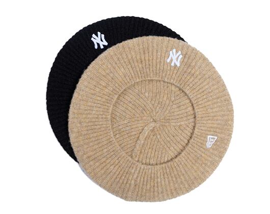 Baskenmütze New Era - MLB Womens Knitted Beret - NY Yankees - Toffee / White