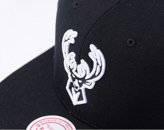 Kappe Mitchell & Ness - Evergreen Black/White Snapback - Milwaukee Bucks - Black