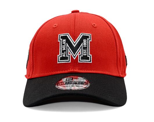 Kappe New Era - M Logo 39THIRTY - AC Milan - Scarlet / Black
