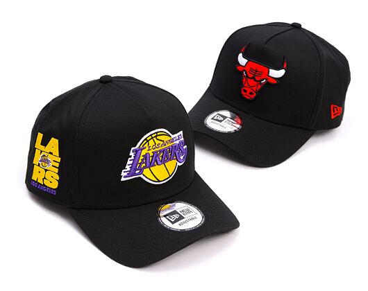 Kappe New Era - NBA Side Patch 9FORTY A-Frame - LA Lakers - Black