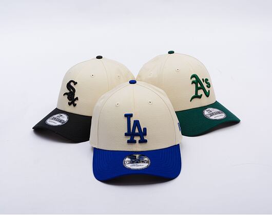 Kappe New Era - MLB Color Block 9FORTY - LA Dodgers - Cream / Light Royal