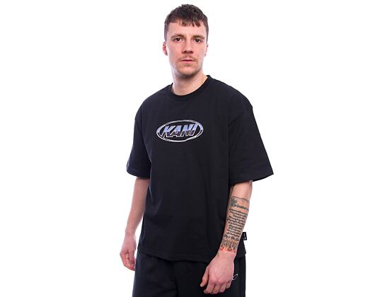 T-Shirt Karl Kani - Woven Signature Chrome Logo Crop Tee - black