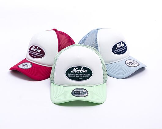 Kappe New Era - Branded Oval Foam Patch 9FORTY Trucker - White / Green