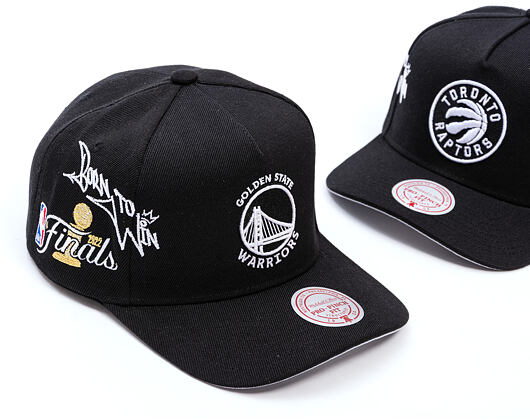 Kappe Mitchell & Ness - NBA Born To Win Pro Snapback - Golden State Warriors - Black