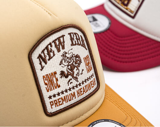 Kappe New Era - Branded Graphic Patch 9FORTY Trucker - Stone / Yellow