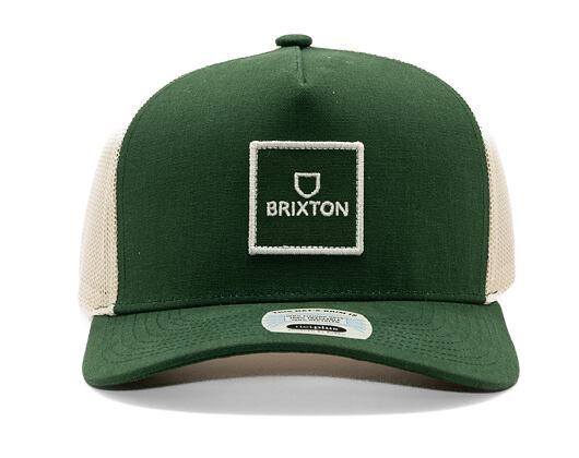 Kappe Brixton - Alpha Block X C Mp Mesh Cap - Dark Forest/Off White