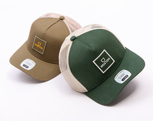 Kappe Brixton - Alpha Block X C Mp Mesh Cap - Dark Forest/Off White