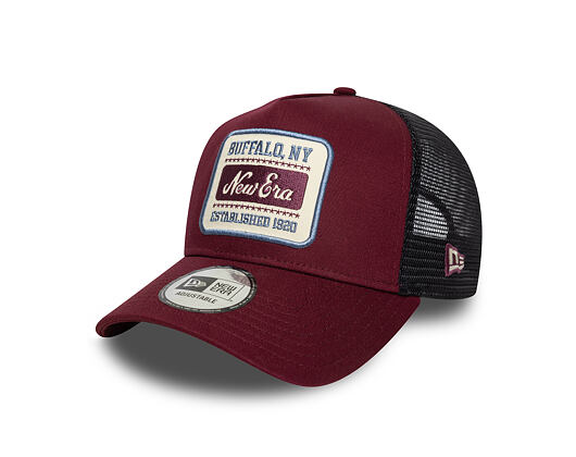 Kappe New Era - Buffalo Patch 9FORTY Trucker - Burgundy / Muted Indigo