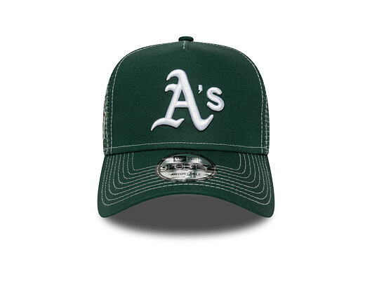 Kappe New Era - MLB Contrast Stitch WS Retro 9FORTY Trucker - Oakland Athletics - Dark Green