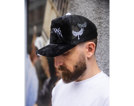 Kappe Reflection Luxury Fuzzy Trucker - Black Midnight Contrast