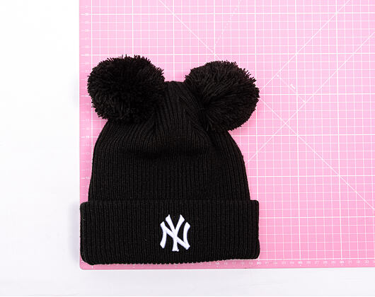 Damen Mütze New Era - MLB Double Pom Beanie - NY Yankees - Black / White