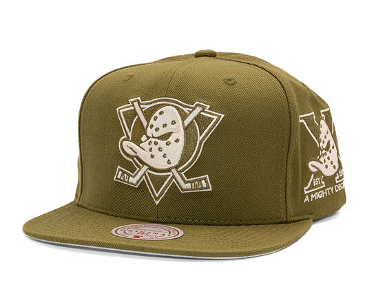 Kappe Mitchell & Ness - NHL Fashion Basic Snapback Vntg - Anaheim Ducks - Olive