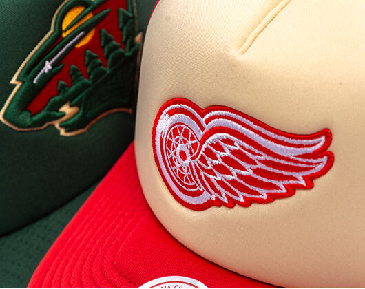 Kappe Mitchell & Ness - NHL Vintage Block Trucker - Detroit Red Wings - Cream