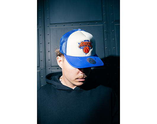 Kappe Mitchell & Ness - NBA Vintage Block Trucker - New York Knicks - Cream